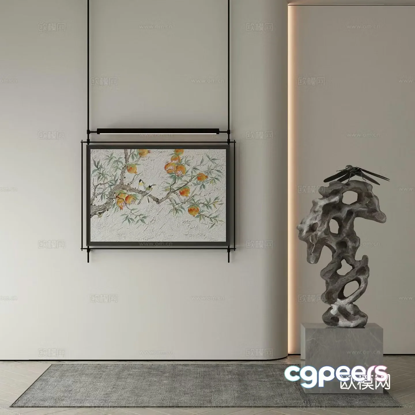 Modern Wasabi Hanging Painting Oil Painting 3D Model