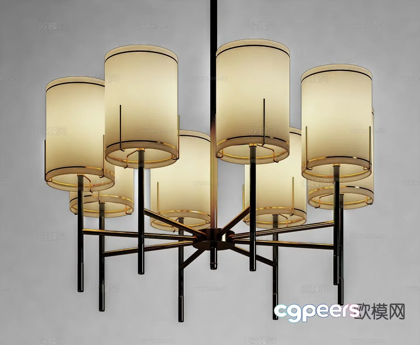 Nordic chandelier hall chandelier 3d model
