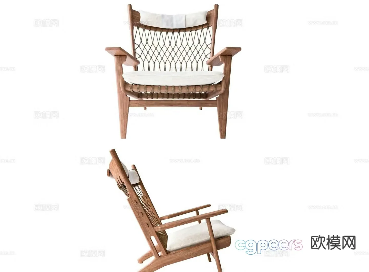 Wabi-sabi outdoor chair leisure chair 3d model