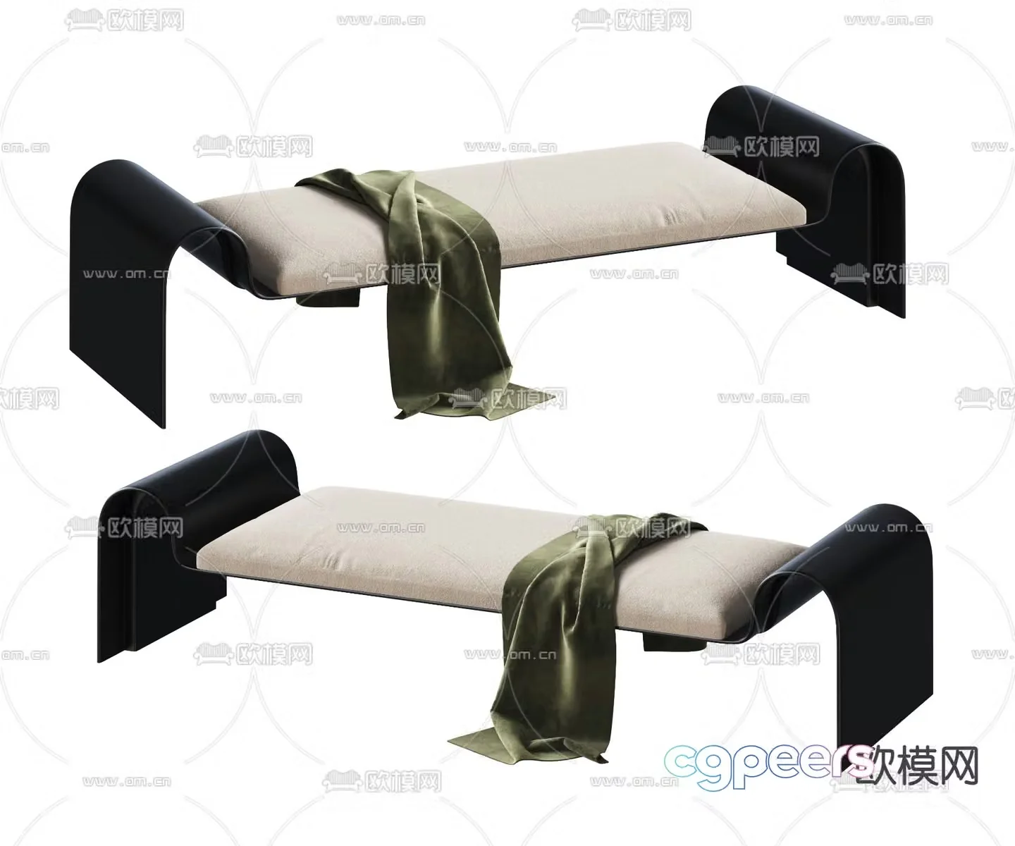 Modern footrest bedside stool sofa stool 3d model