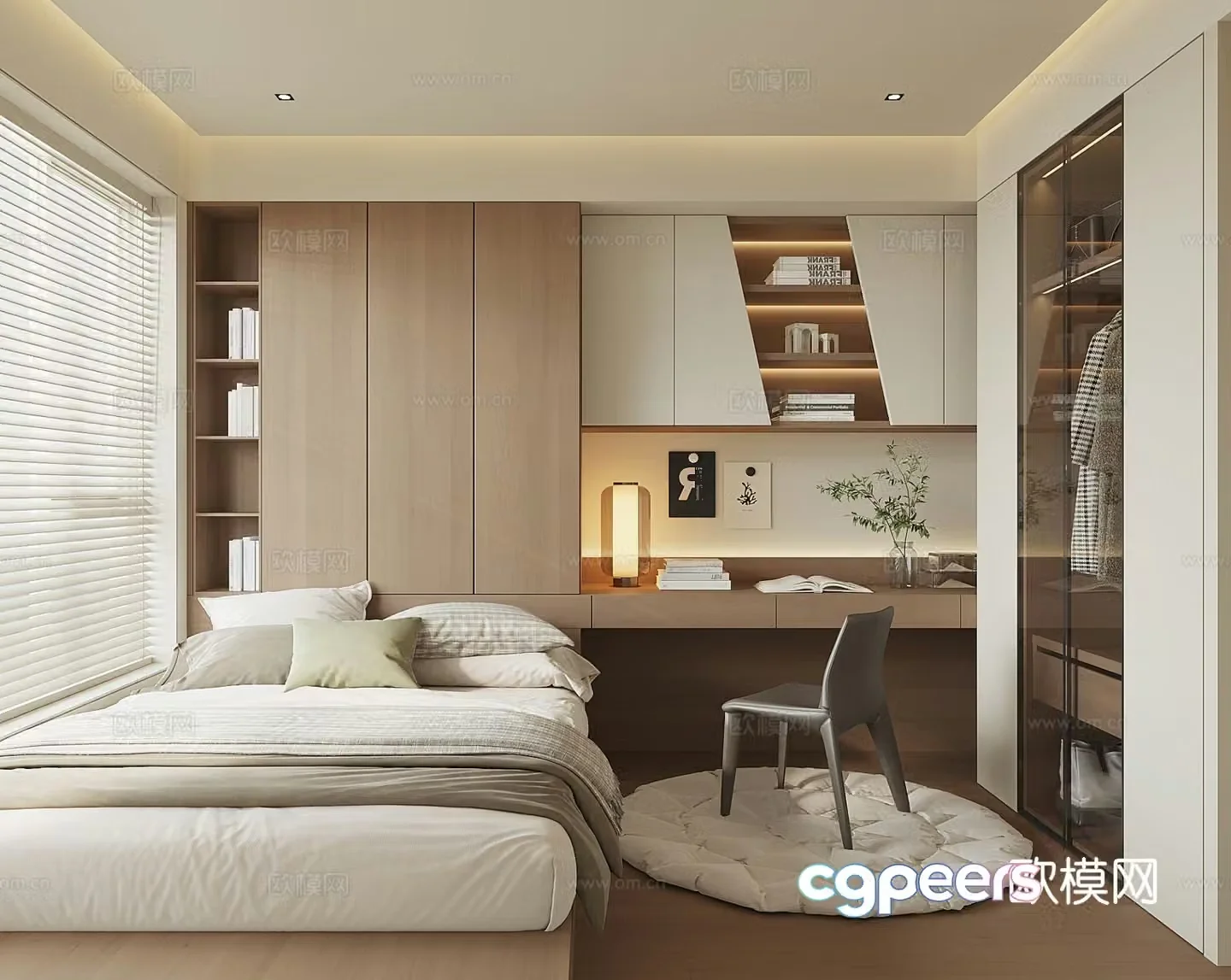 Modern tatami bedroom 3d model