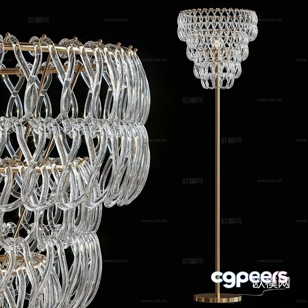 Modern light luxury KNIT floor lamp 3d model