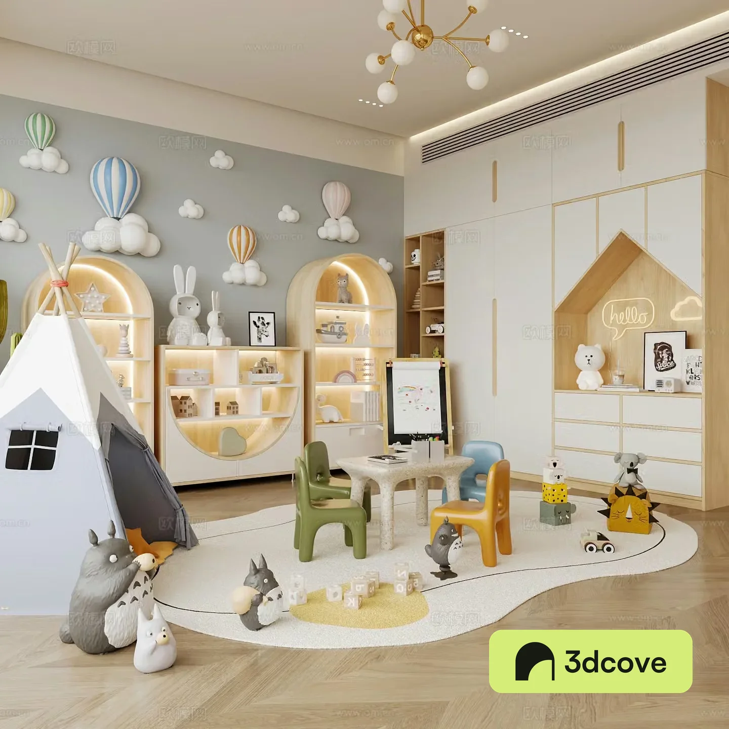 Modern children’s room toy room entertainment room