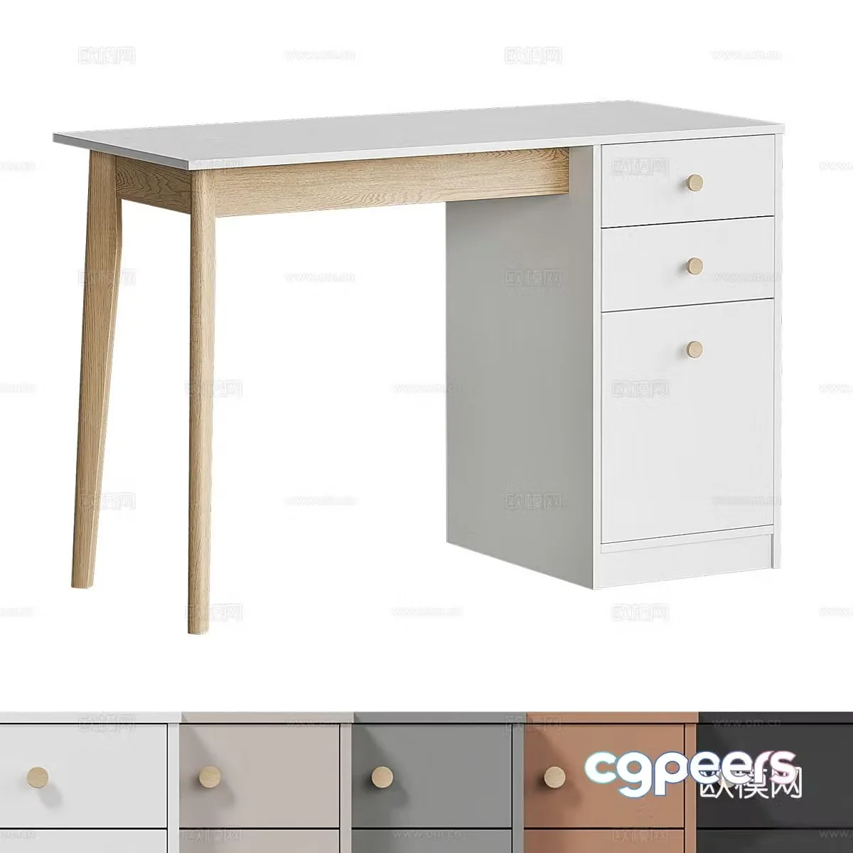 Modern finished desk 3d model