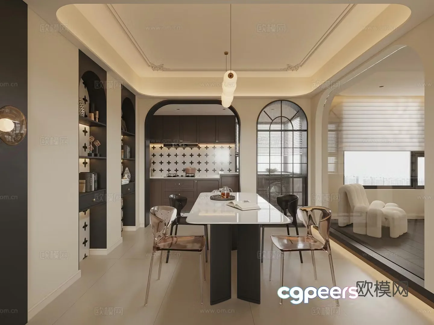 Modern French Restaurant 3D Model