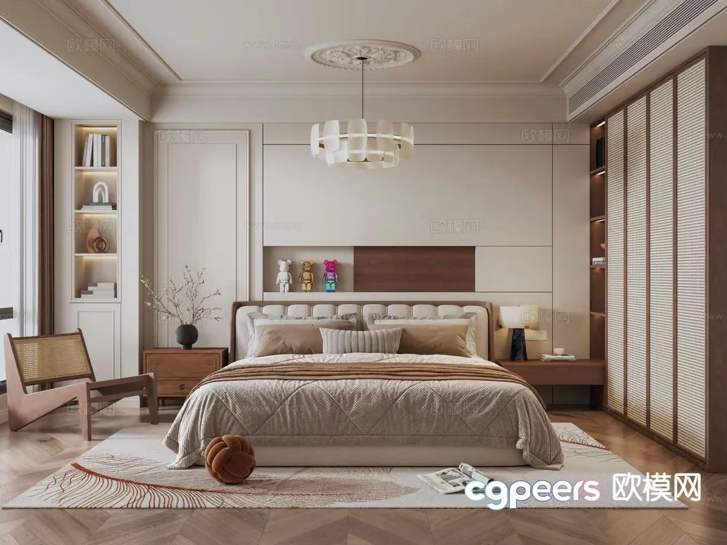 Medieval style bedroom master bedroom 3d model