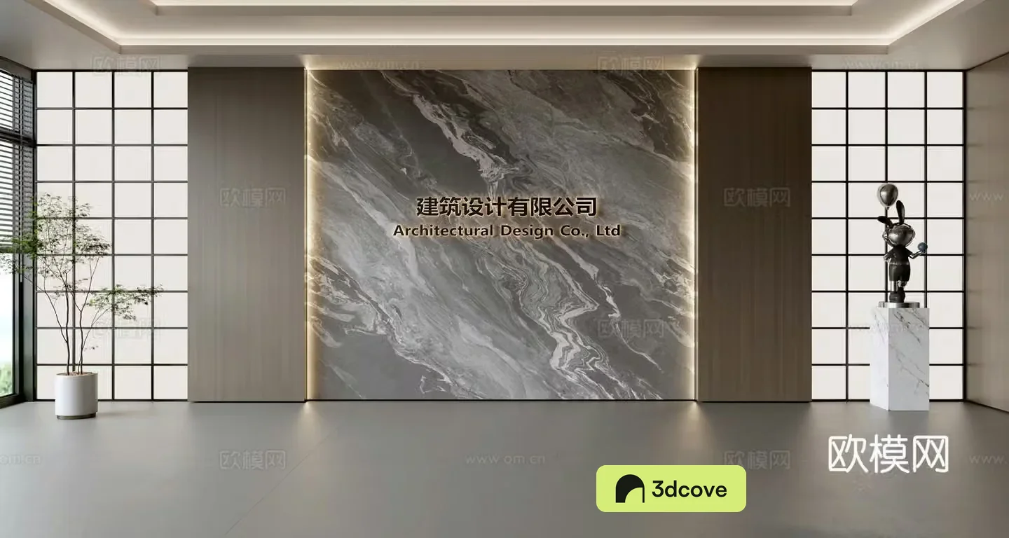 Modern front desk background wall Simple background wall Front desk reception area background wall Company front desk background wall