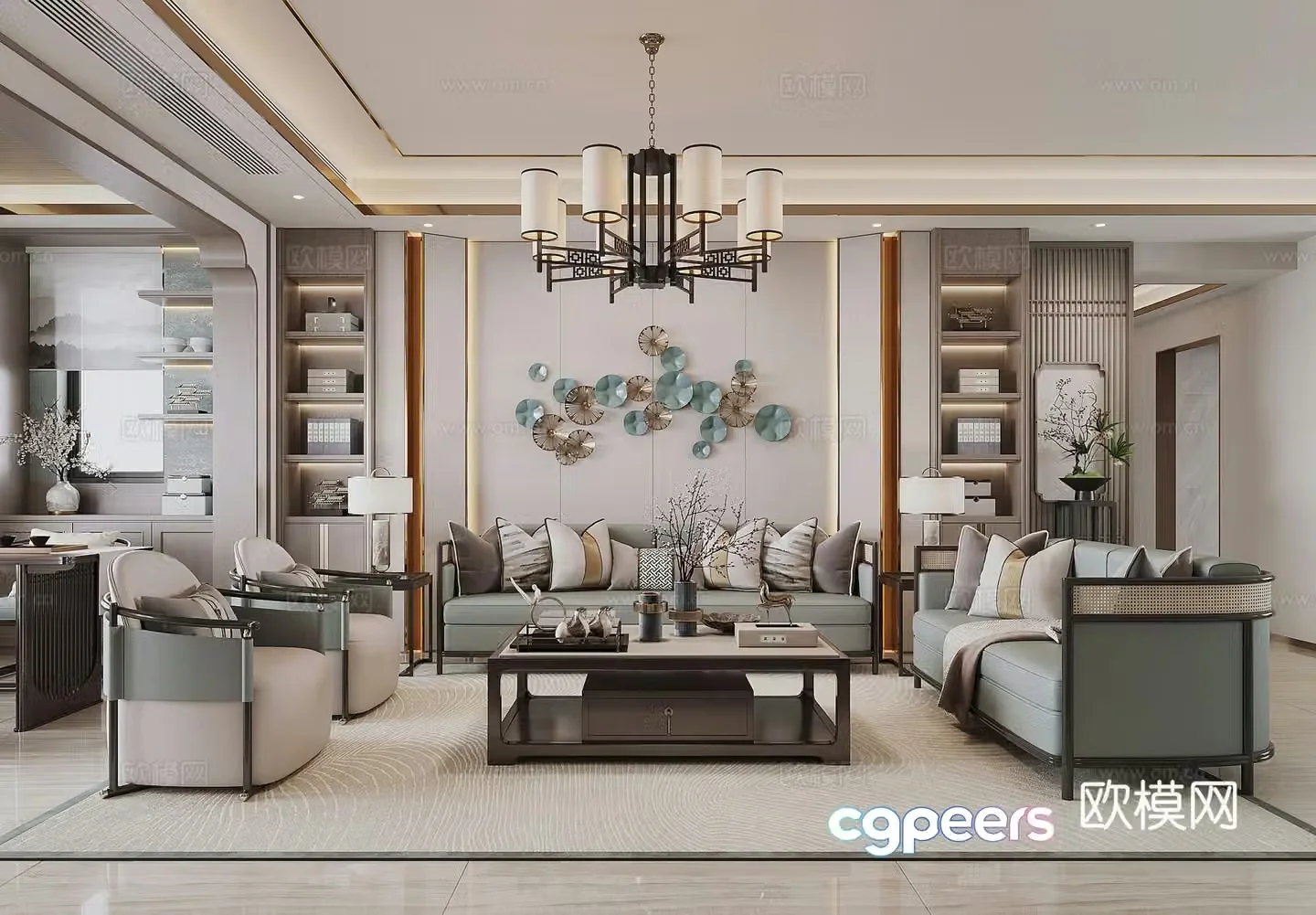 New Chinese living room 3D model