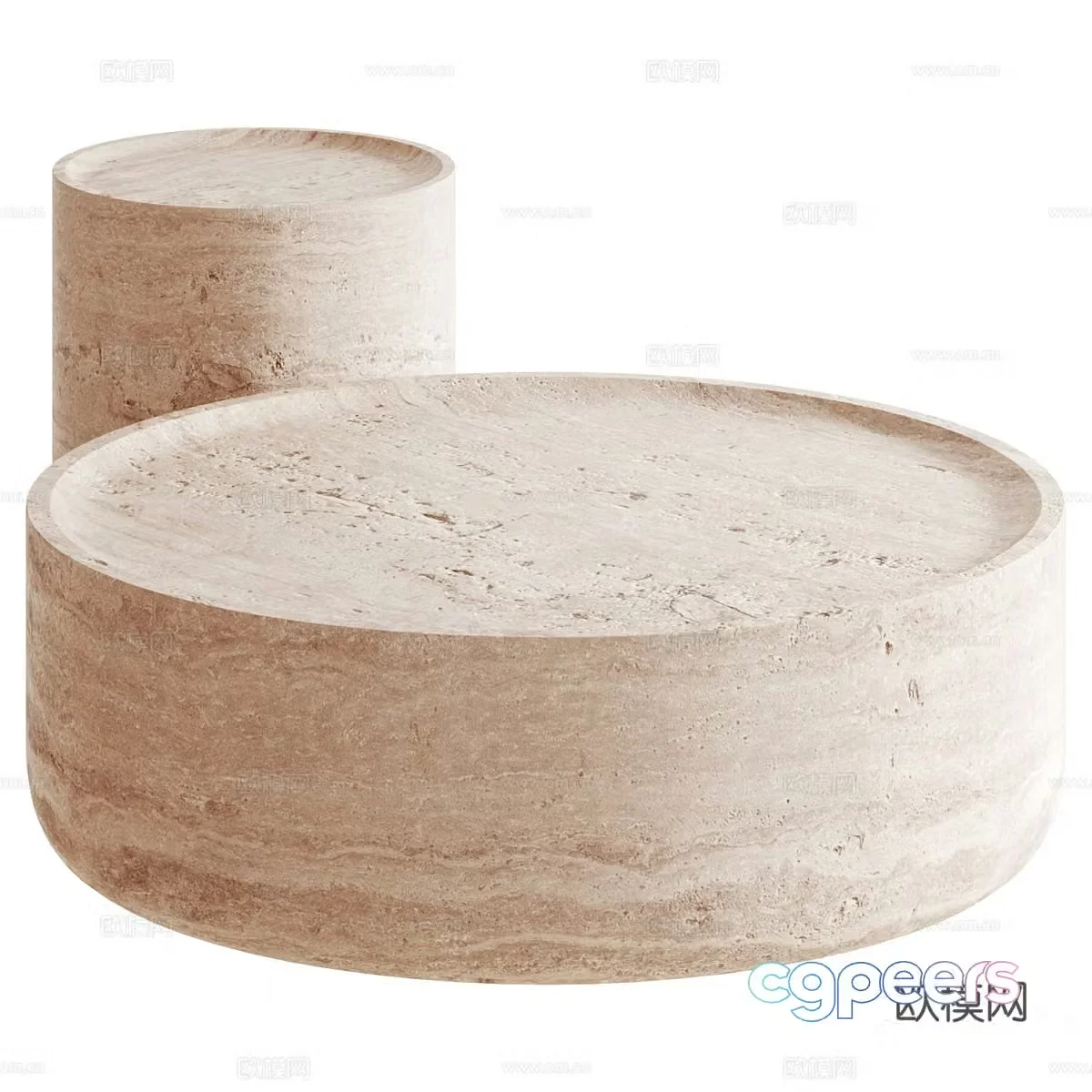 Modern Wasabi Stone Coffee Table 3D Model