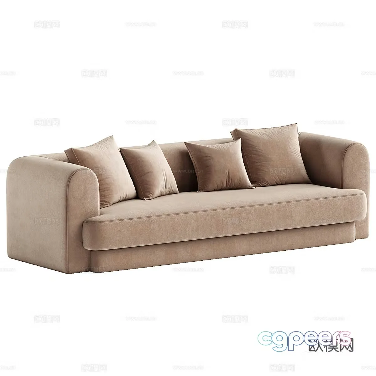 Three seater sofa upholstered sofa 3d model