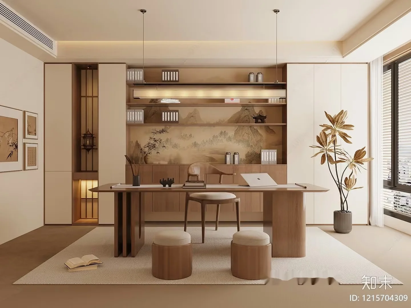 Minimalist Home Office 3D Model – 10191 – VRAY Render