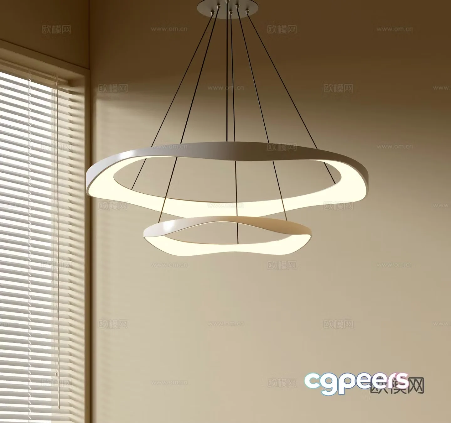 Modern simple chandeliers Nordic style chandeliers Mediterranean style chandeliers Study lamp combination Restaurant lamp 3D model