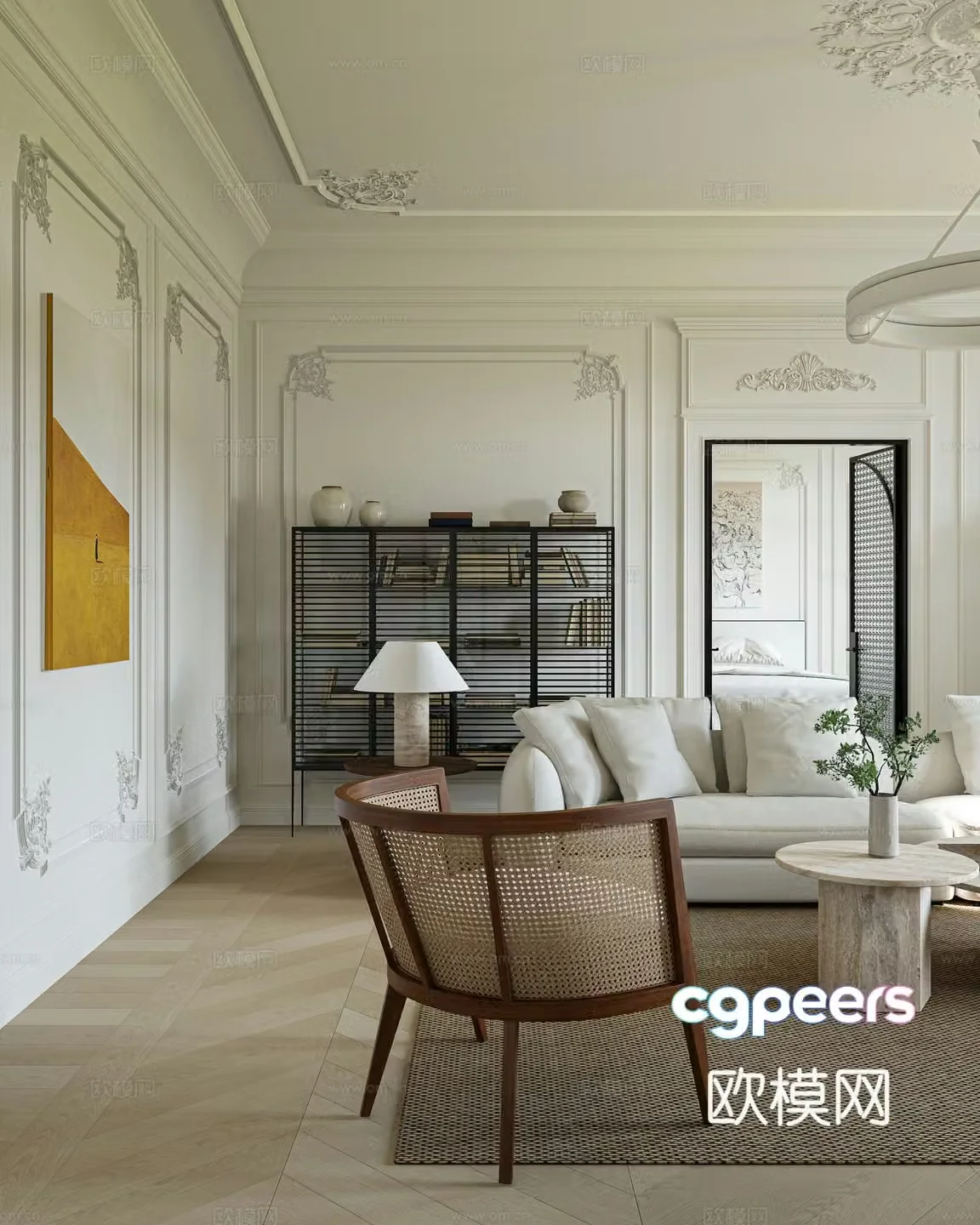 French retro living room corner 3D model
