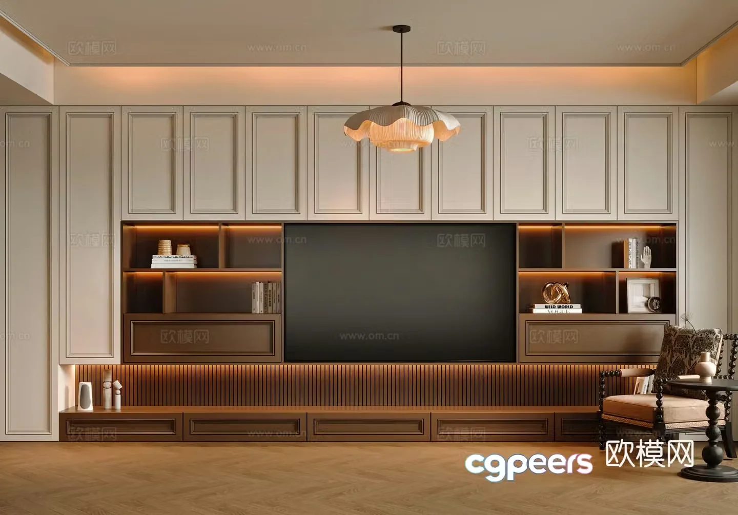 French TV wall 3d model