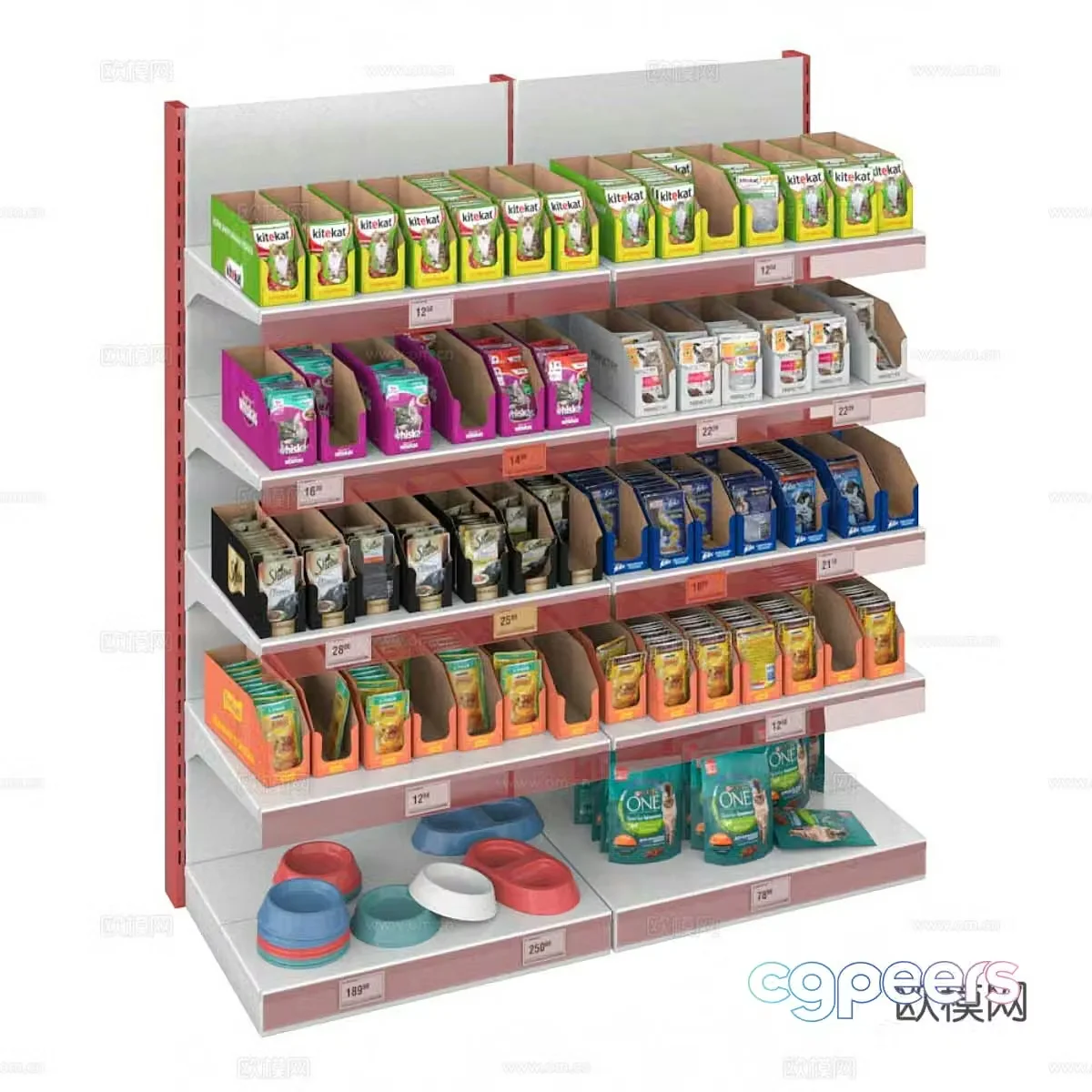 Cat food shelves 3d model
