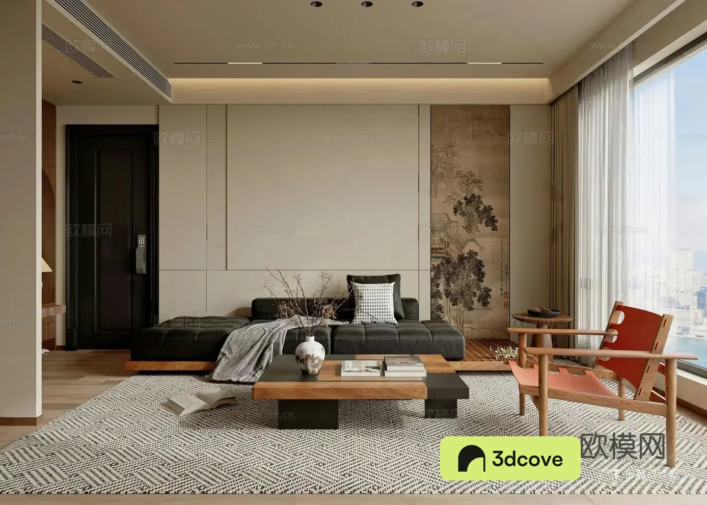 Song’s aesthetic living and dining room
