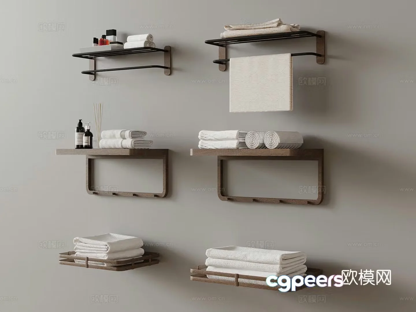 Modern towel rack towel 3d model