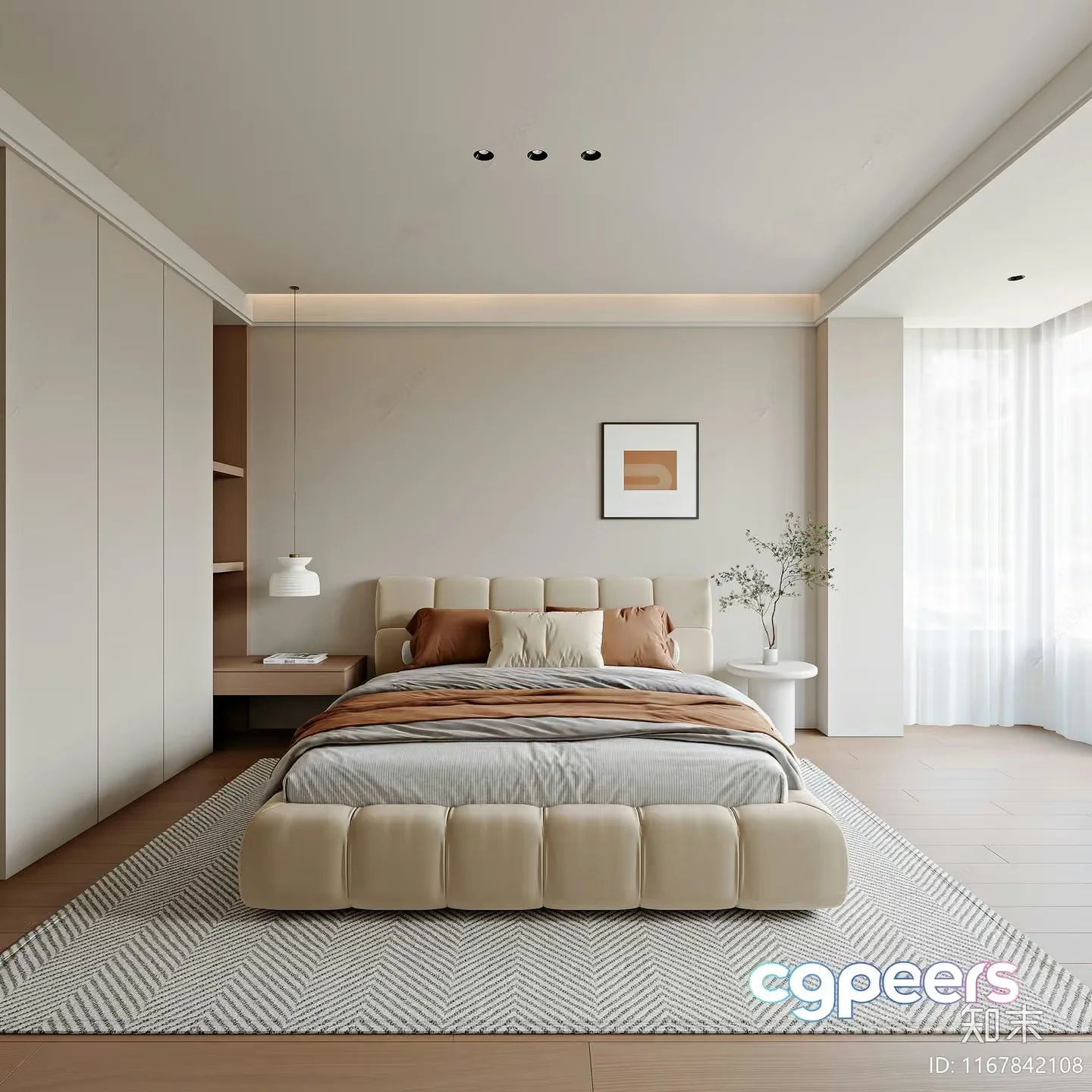 Cozy Modern Bedroom 3D Model – 2914 – VRAY Render
