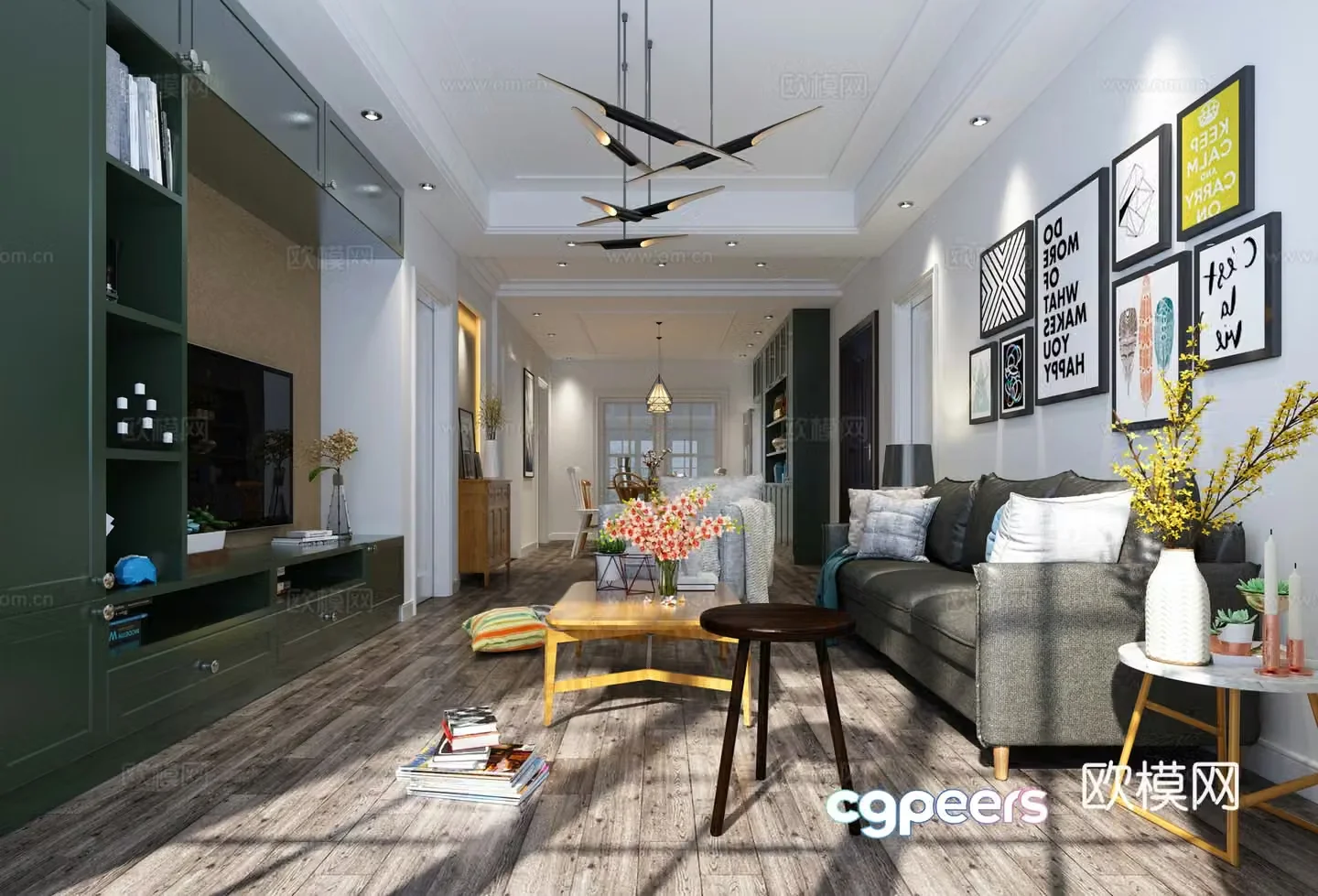 Nordic living restaurant IKEA style living restaurant living restaurant living room dining room 3d model