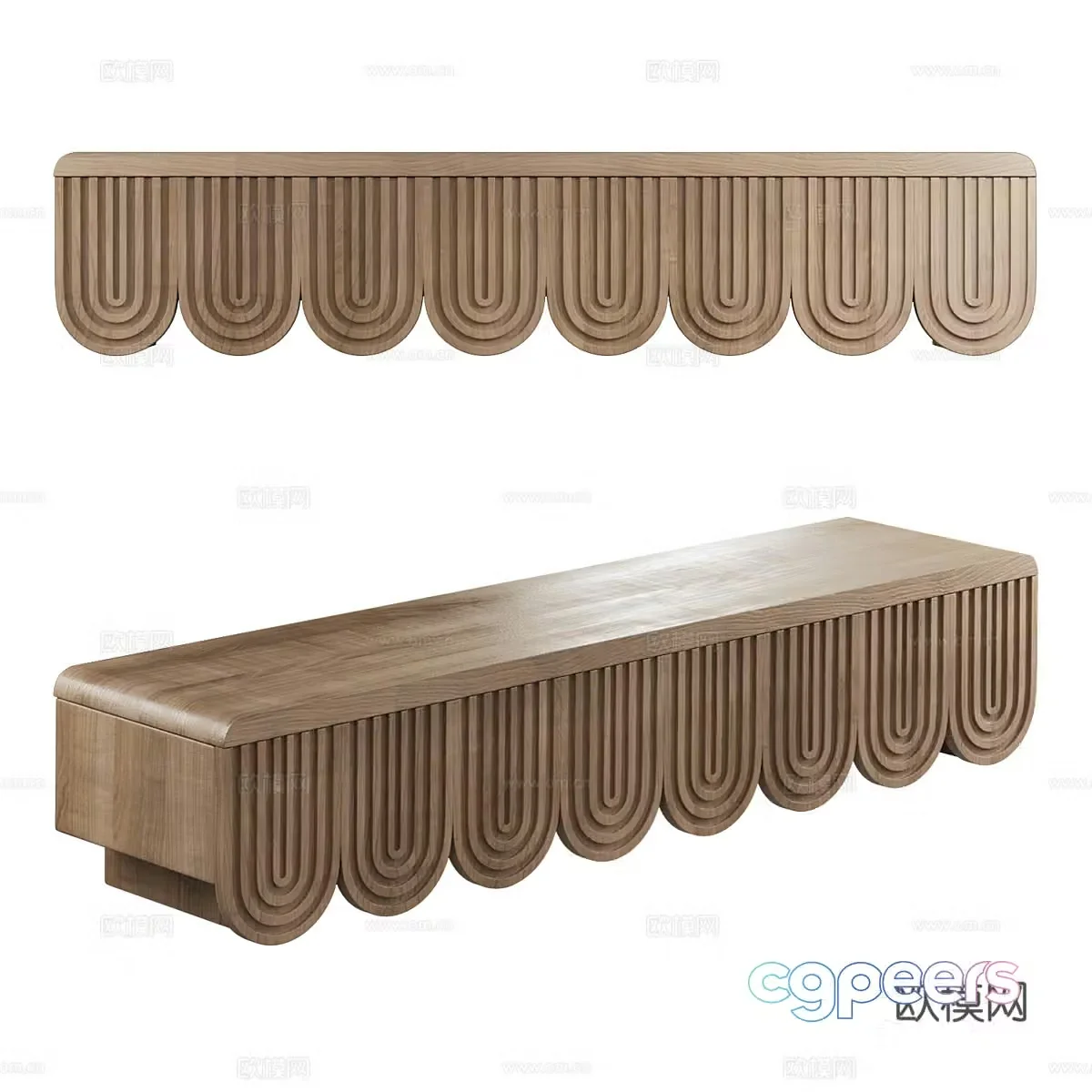 Middle-aged style Awakening TV cabinet 3D model