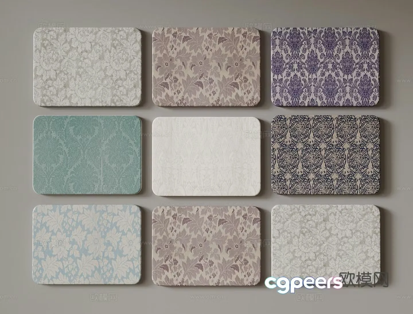 Wall panel modern fabric 3d model