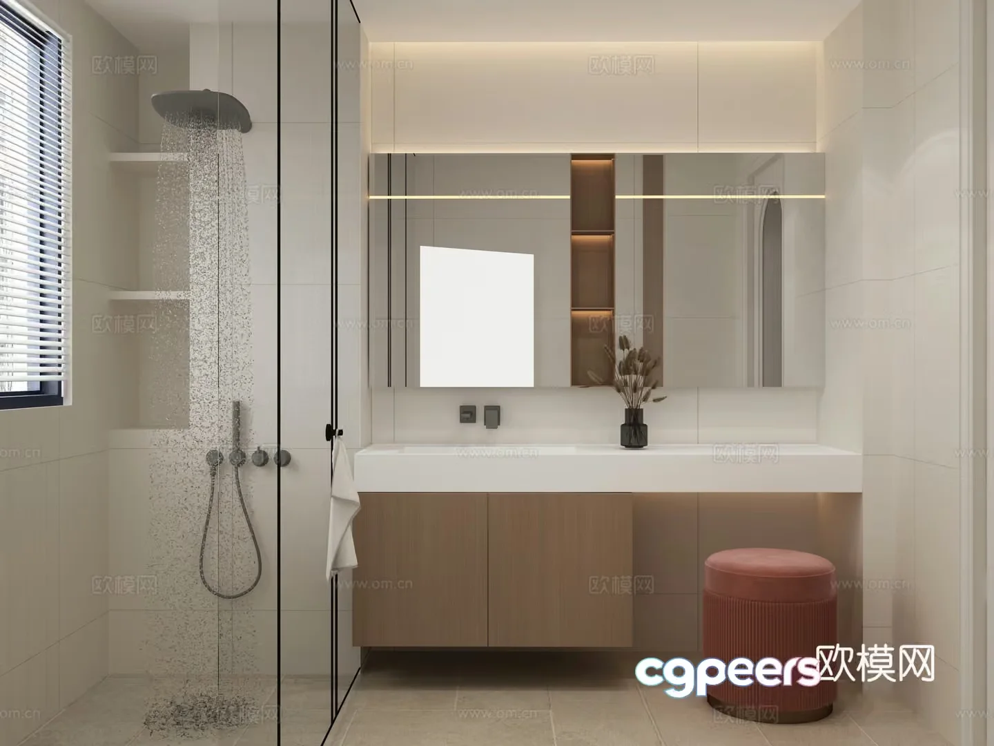 Modern Bathroom 3D Model – 7295 – VRAY Render