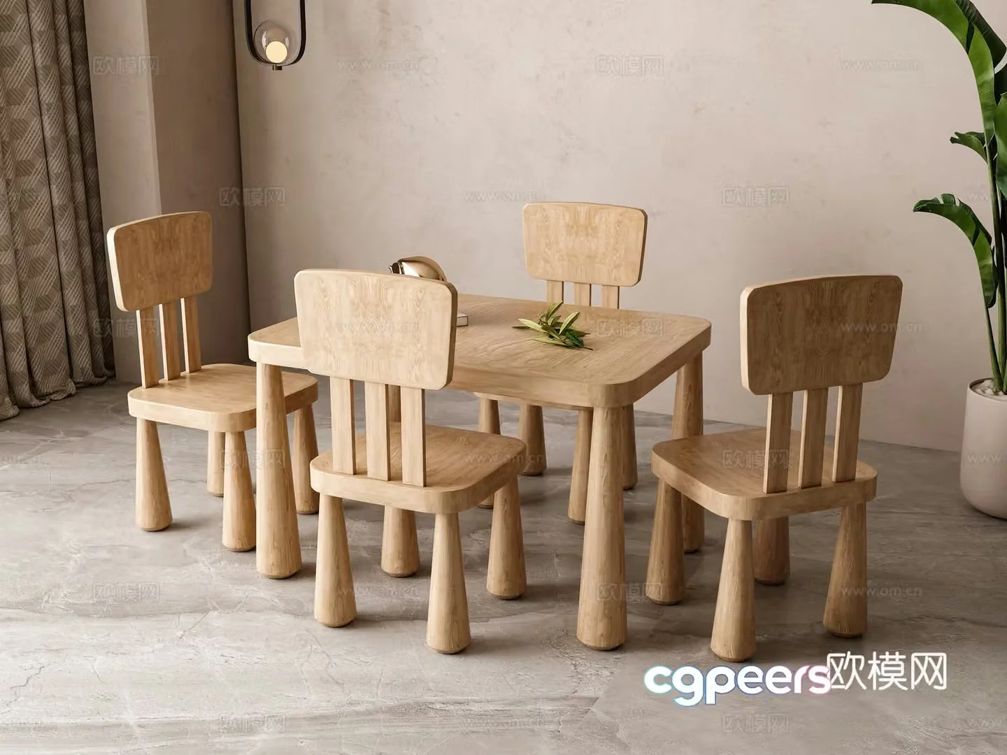 Logu Children’s Table and Chair 3D Model