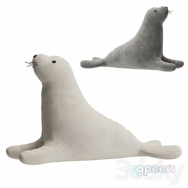 3ds Max Free – White Seal Plush Toy