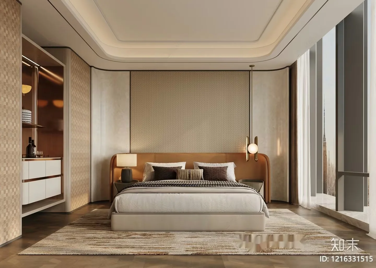 Cozy Modern Bedroom 3D Model – 15356 – VRAY Render