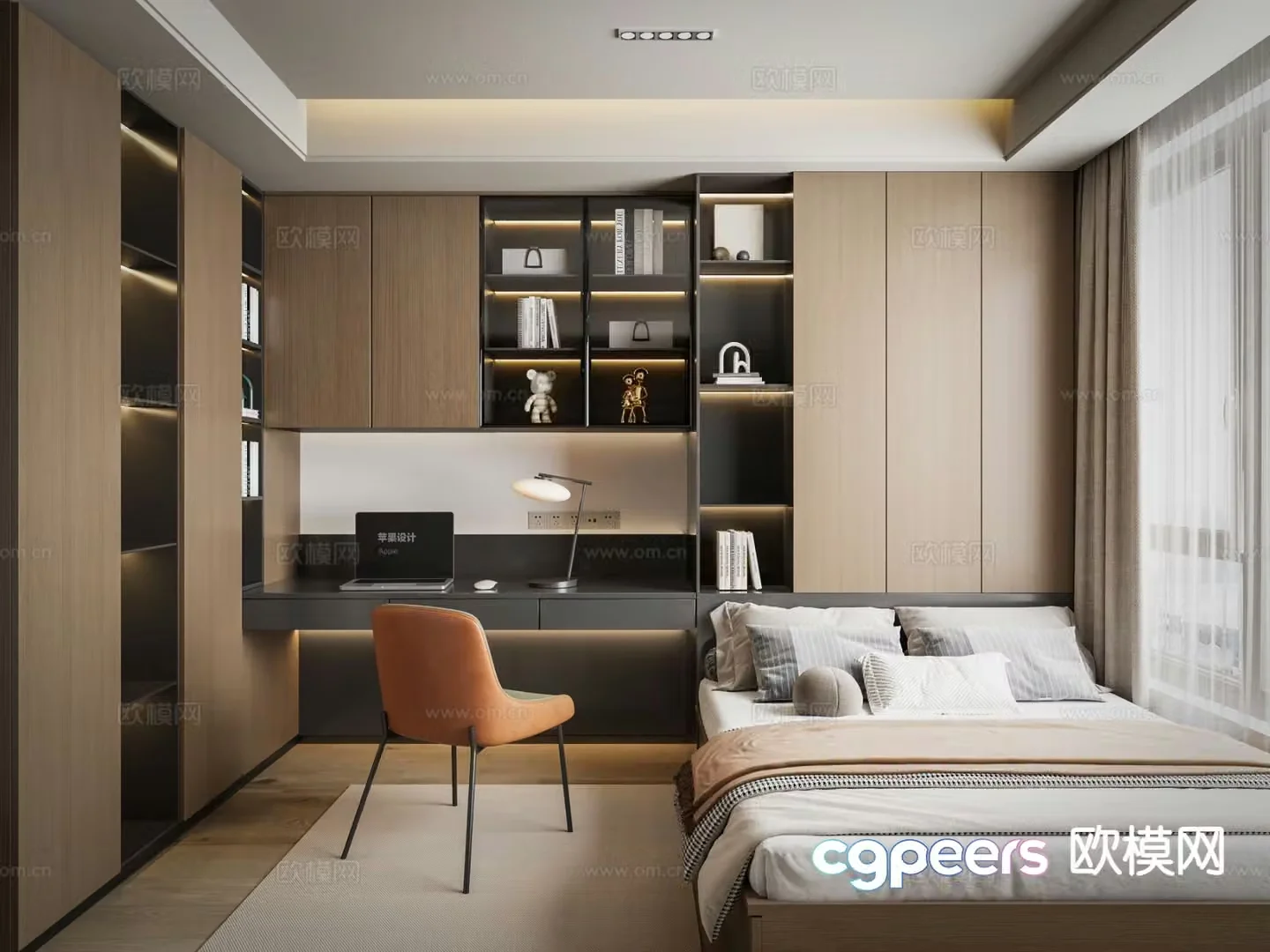 Modern tatami bedroom 3d model