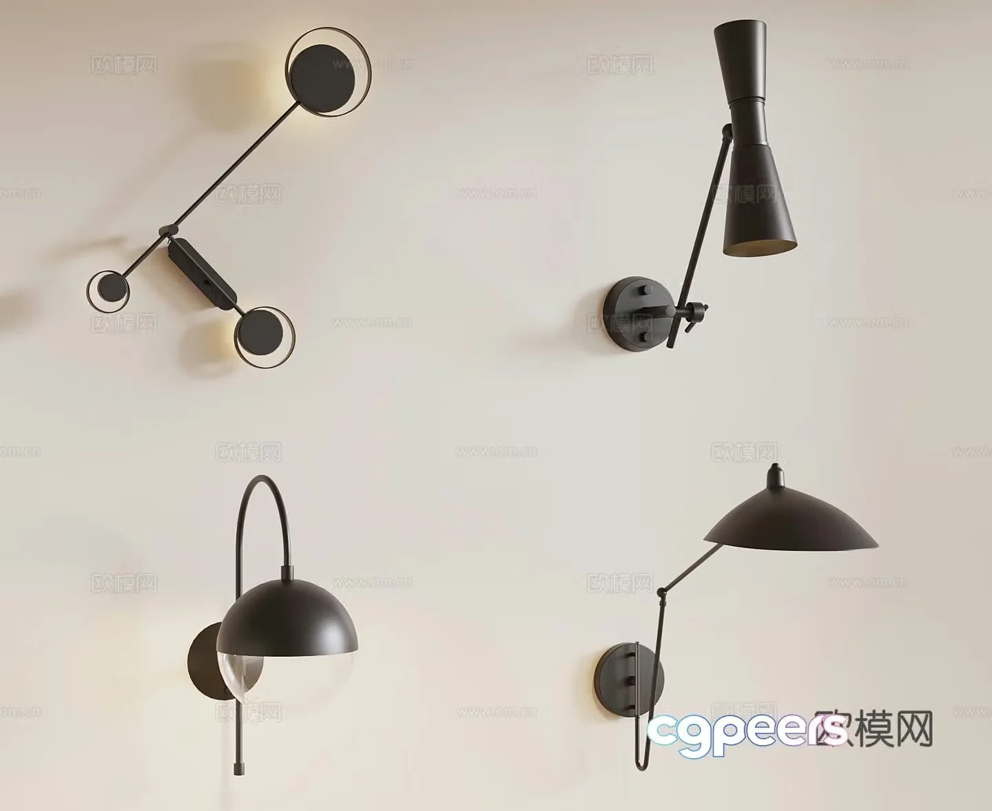 Modern small wall lamp bedside lamp decorative lamp 3d model