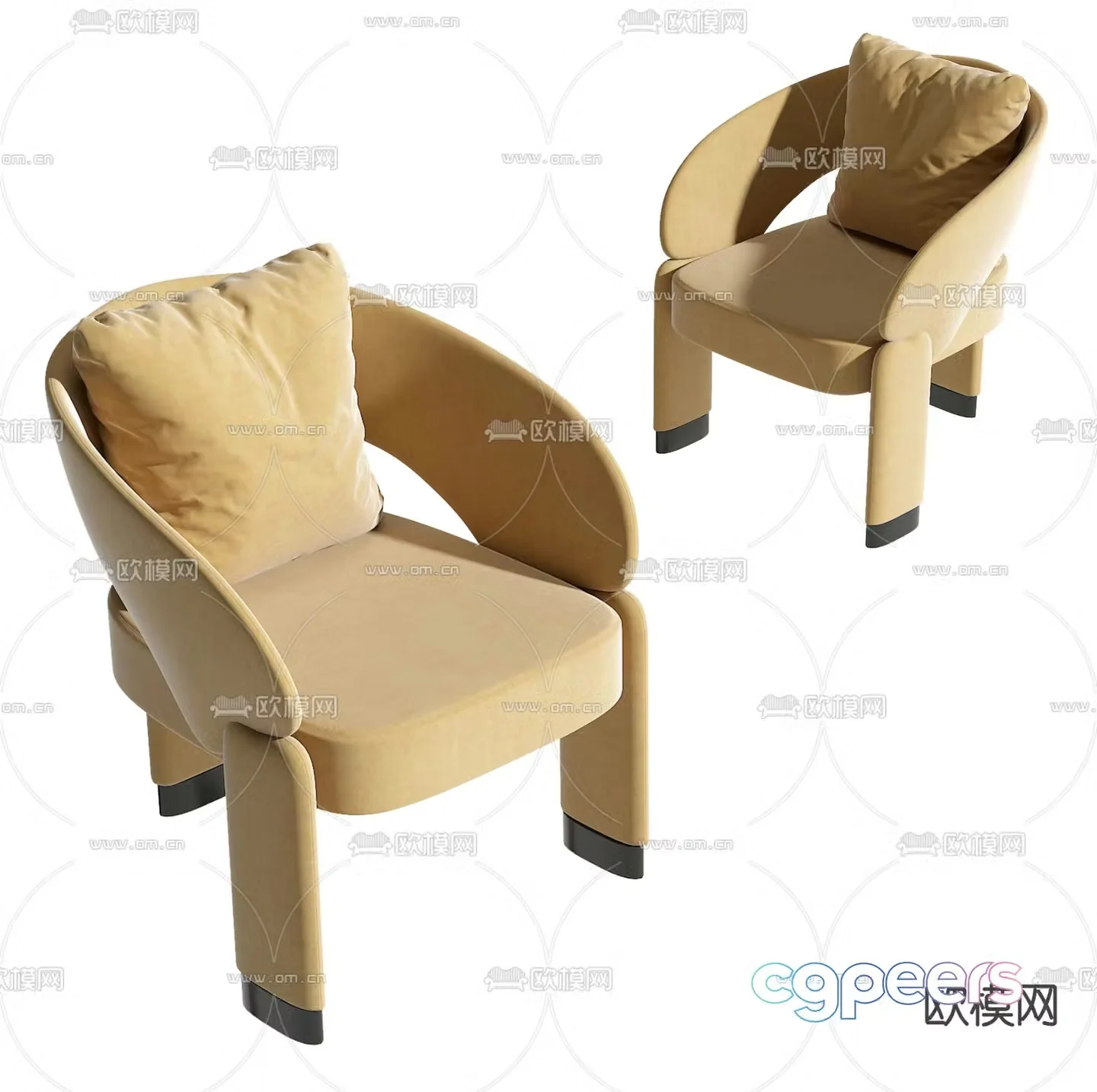 Modern chair leisure chair 3d model