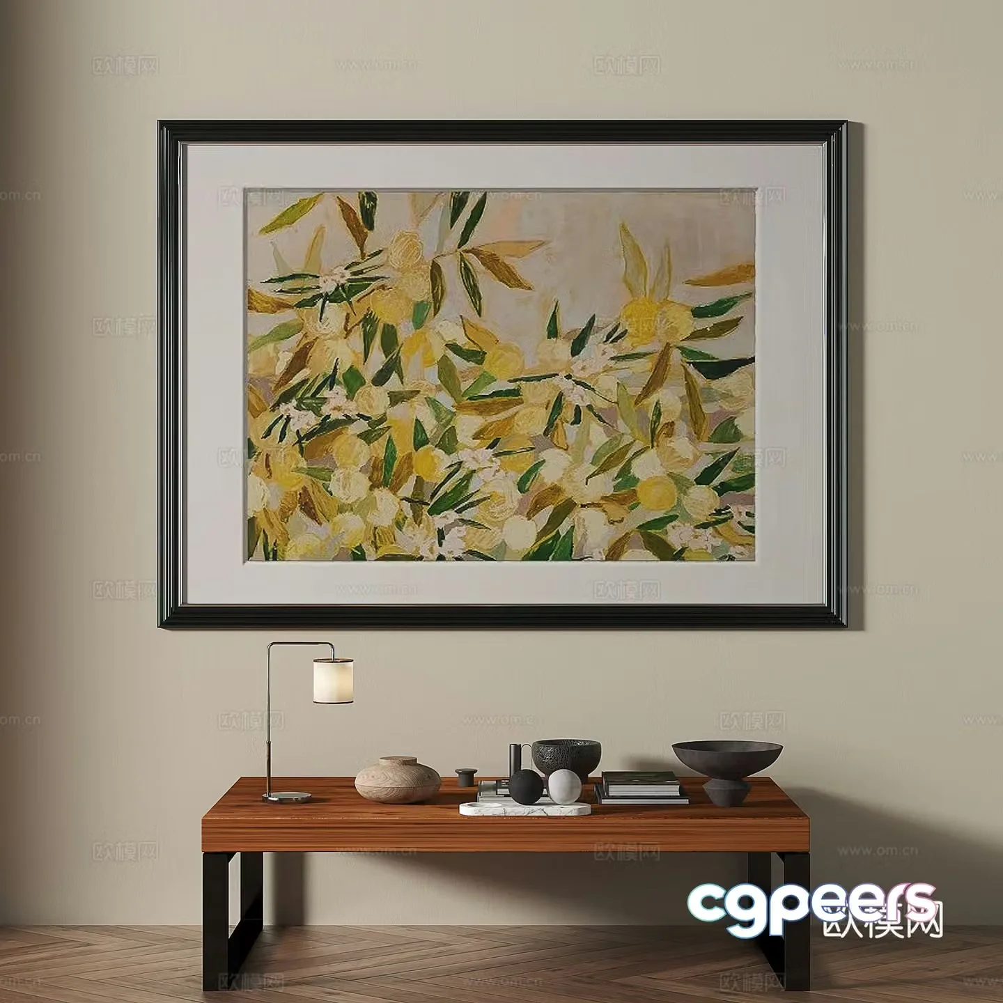 Middle ages retro decorative painting 3d model
