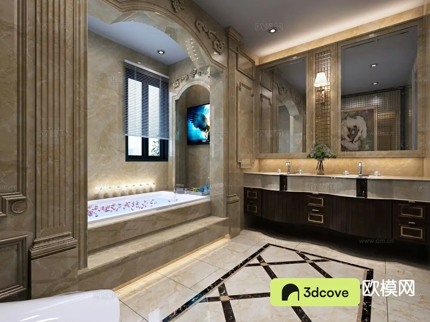 European style villa bathroom
