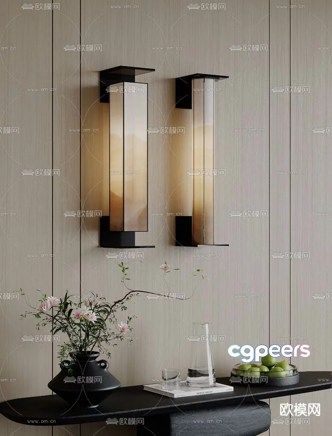 New Chinese style wall lamp 3d model