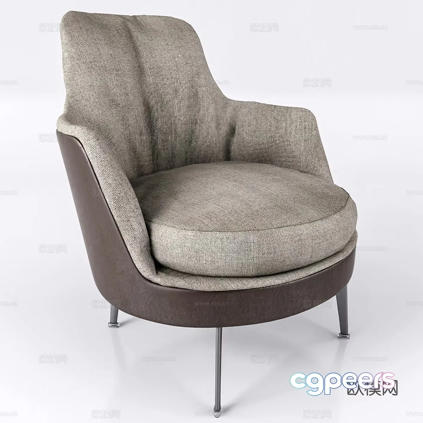 Modern leisure chair cloth chair book chair single chair 3d model