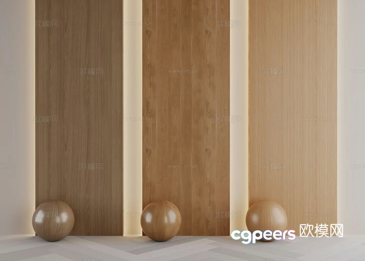 Universal wood grain board 3D model