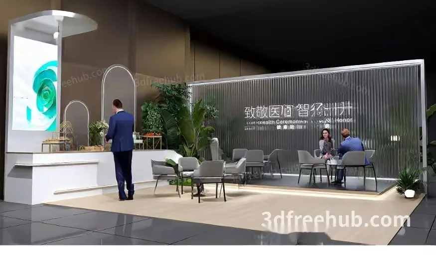 The Main Subject In This Image Is A Man Standing In Front Of A Table 3D Model – 21488 – VRAY Render