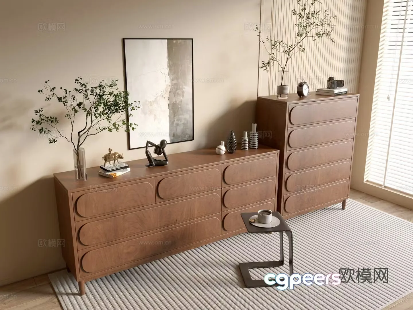 Modern wood grain cabinet minimalist wind cabinet whole cabinet sideboard cabinet balcony cabinet storage cabinet 3d model