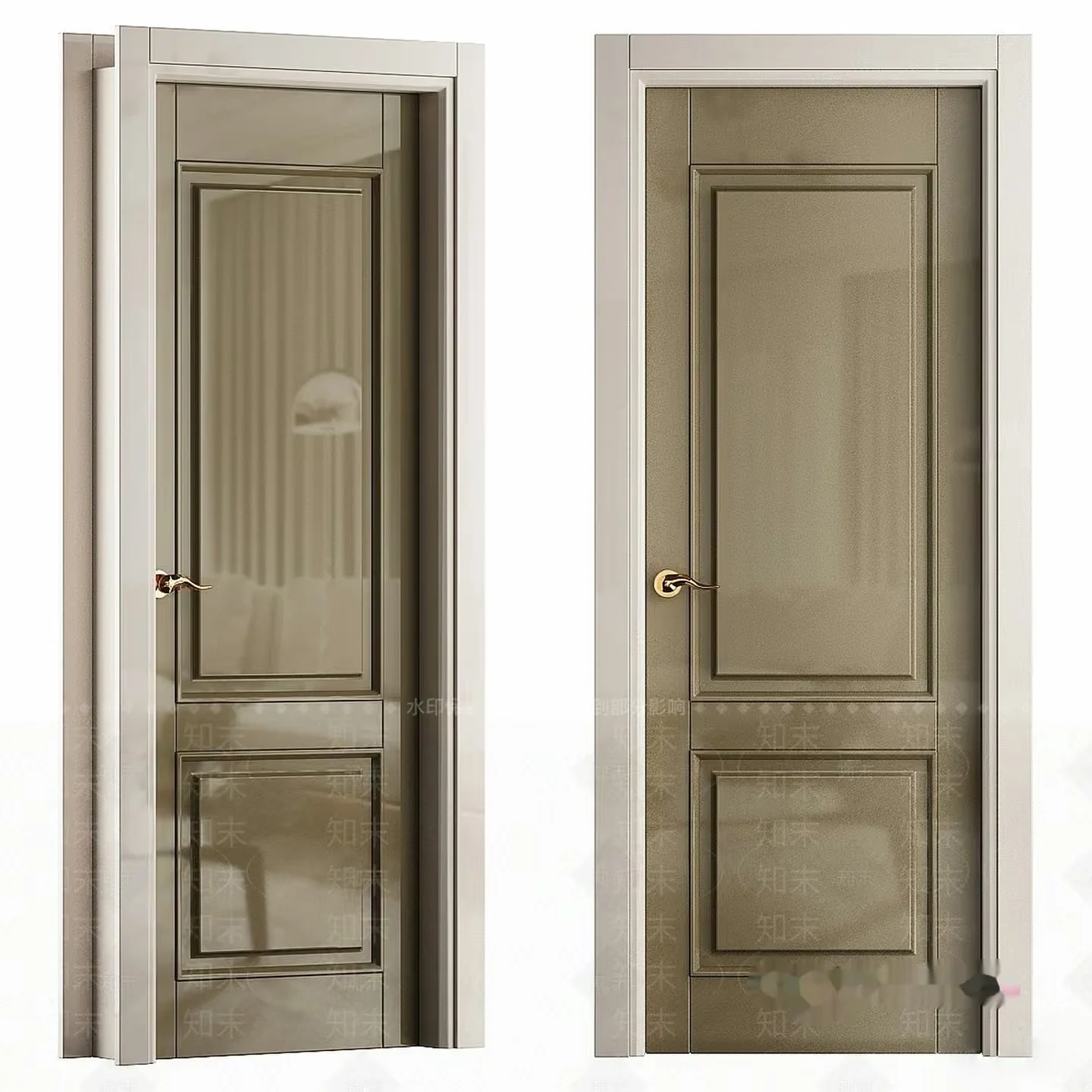 Classic Gray Door 3D Model – 1028 – VRAY Render