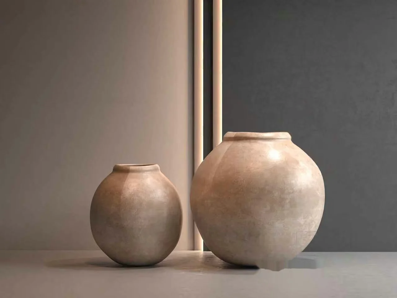 Two Large Vases 3D Model – 13236 – VRAY Render