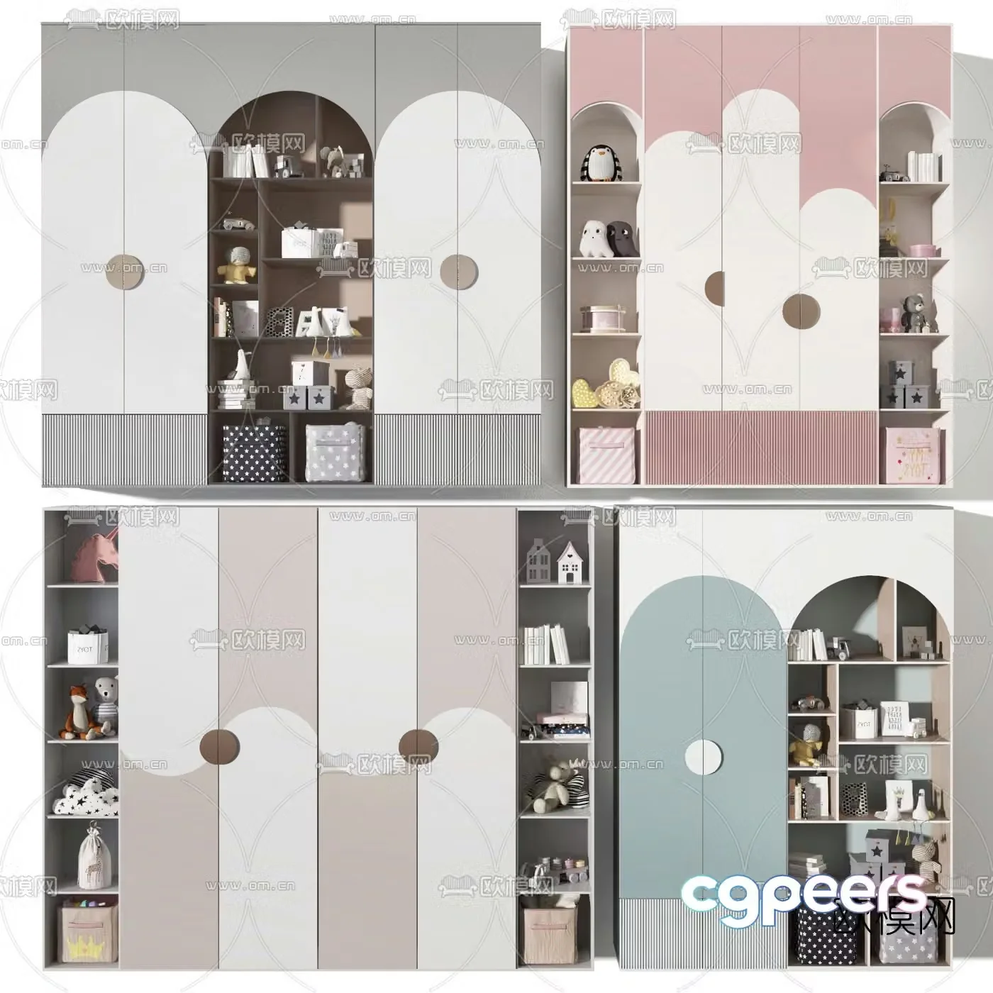 Nordic children’s decorative cabinet 3d model