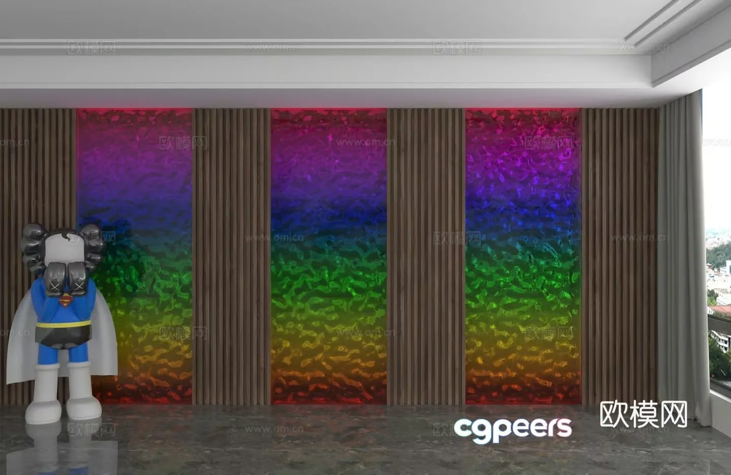 Modern background wall 3d model