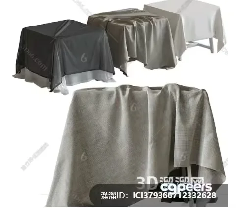 A 3D Model Of A Tablecloth 3D Model – 16738 – VRAY Render