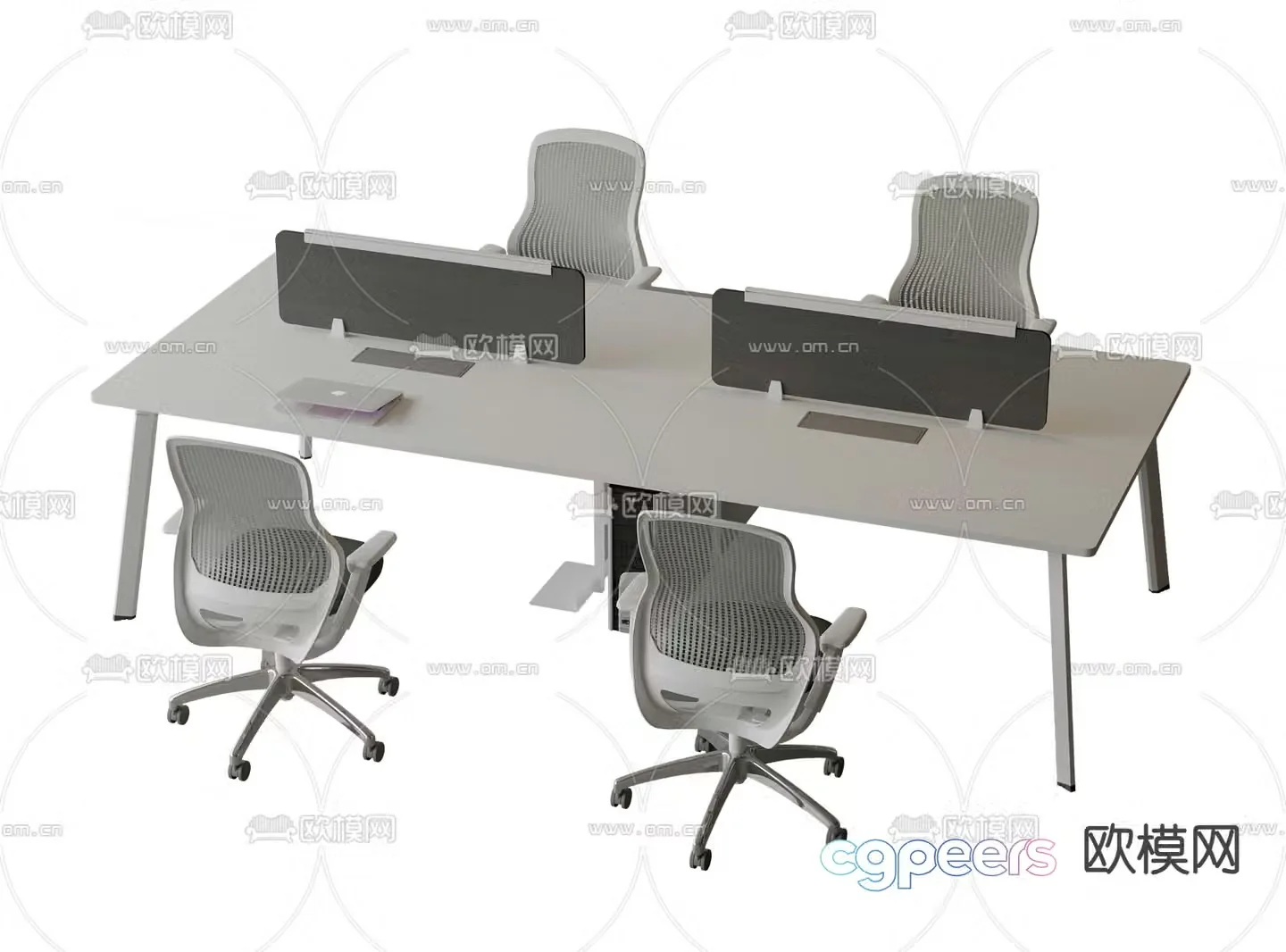 Office desk and chair position workstation 3d model