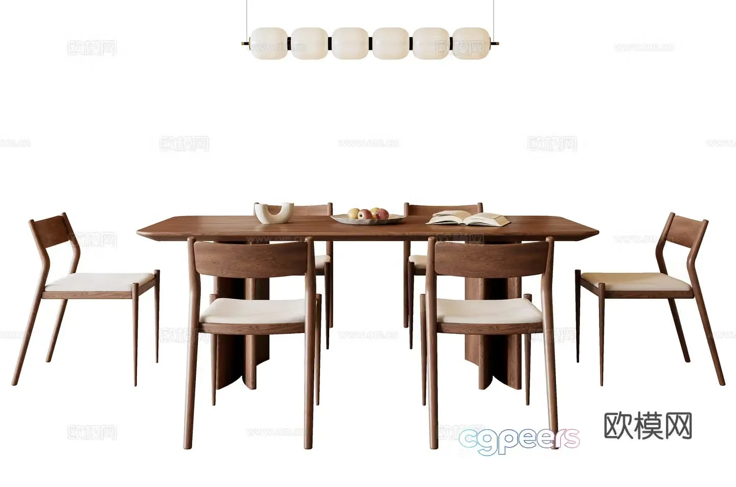 Medieval style dining table and chairs 3d model