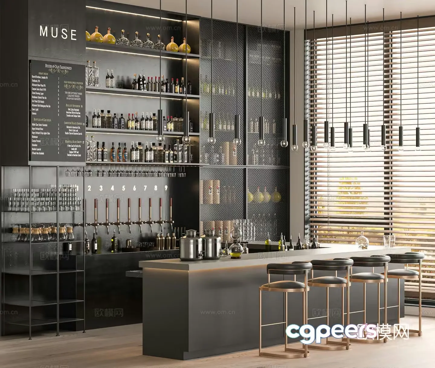 Modern bar 3d model