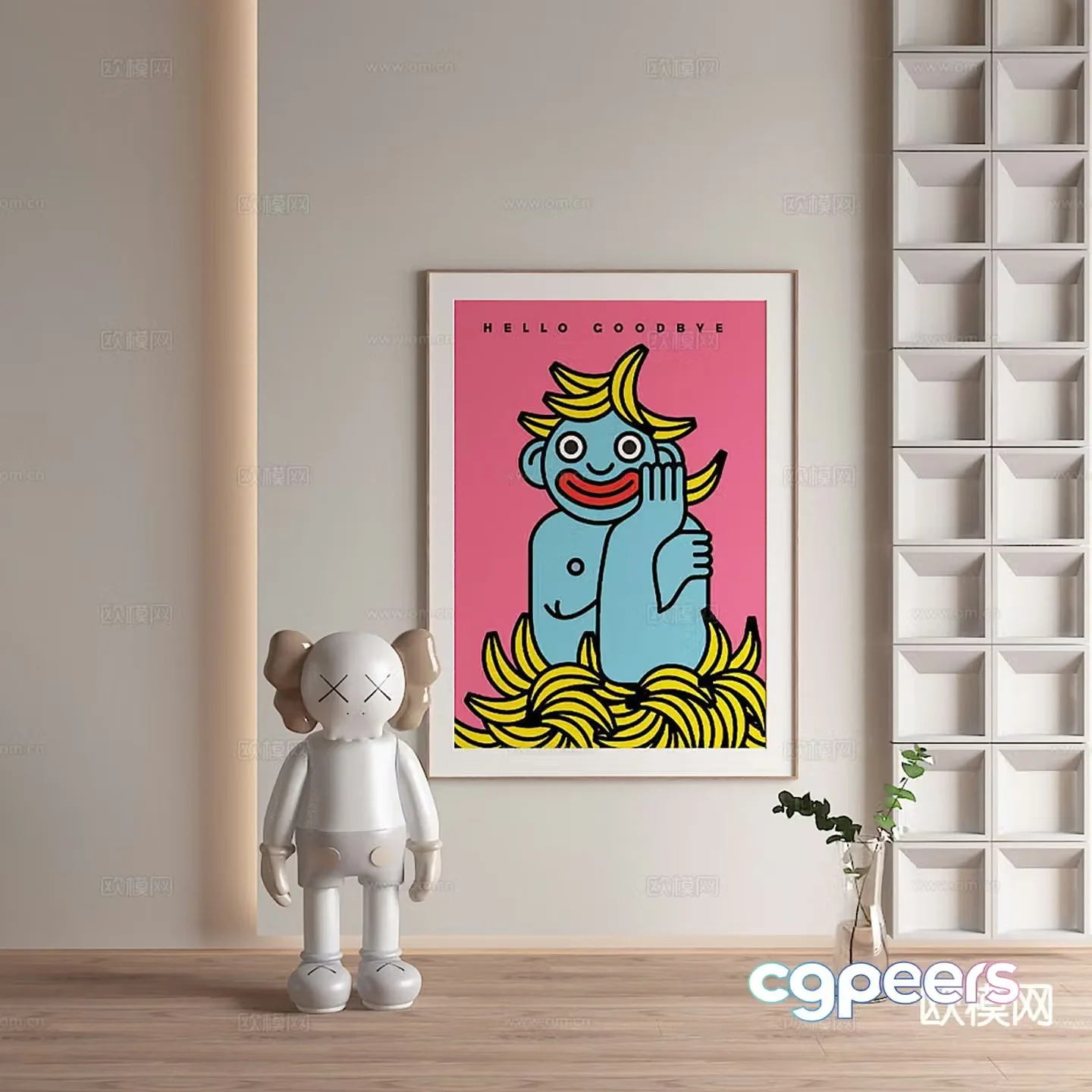 Modern cartoon painting decorative painting 3d model