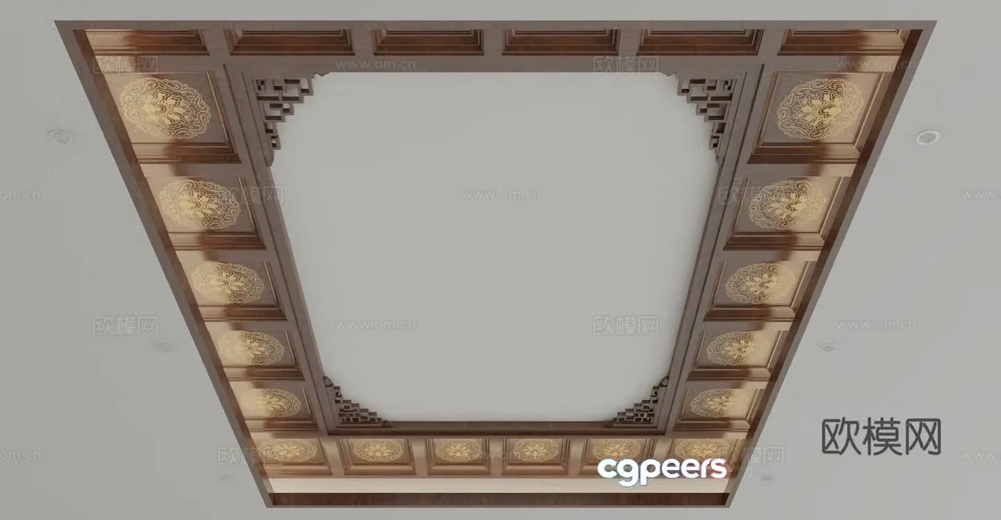 New Chinese style ceiling 3D model