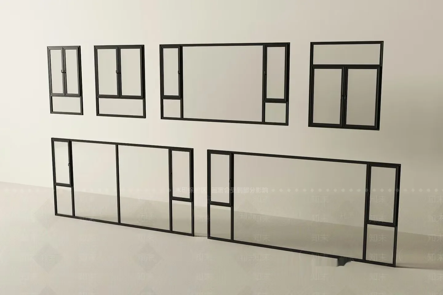 Black Metal Frames 3D Model – 16216 – VRAY Render